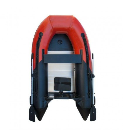 ALEKO Inflatable Raft Pontoon Boat With Aluminum Floor 8ft 4Inch Red/Black