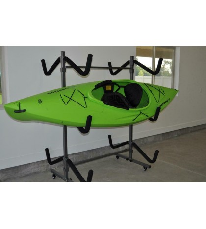 Kayak Storage Rack and Cart, 6 Kayak Capacity