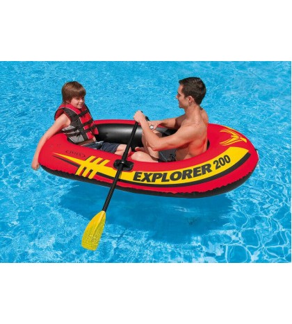 Intex Explorer 200 Inflatable 2 Person River Raft Set w/ 2 Oars & Pump (5 Pack)