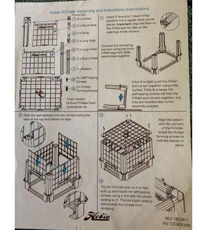 NEW, HOBIE H-Crate (altered W/ Hole On Side For Wires, Ex: Battery)