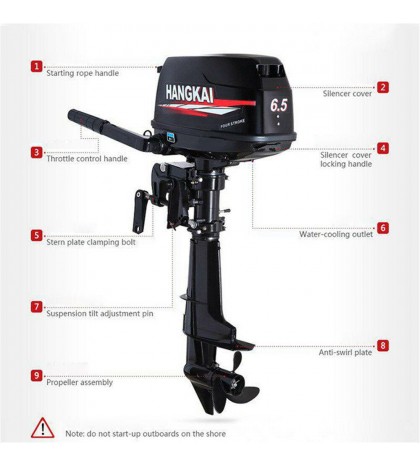 2 /4 Stroke 3.5/3.6/4/6.5/7 HP Outboard Motor Boat Engine Air/water Cooling CDI