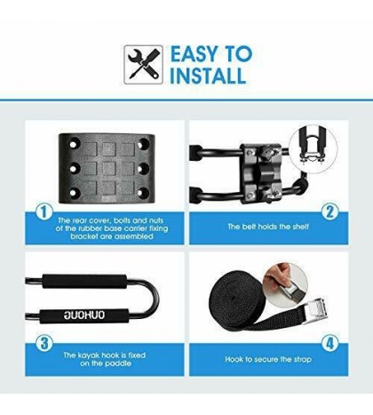 J-bar Kayak roof Rack,Universal Rack Carrier for Kayaks Boat Surf Ski Canoe, SUP