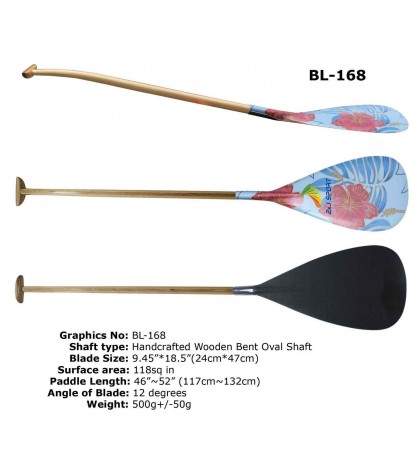 ZJ SPORT Top Popular Outrigger Paddle In Graphic Carbon Blade Wooden Shaft