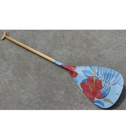 ZJ SPORT Top Popular Outrigger Paddle In Graphic Carbon Blade Wooden Shaft