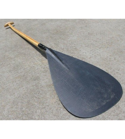 ZJ SPORT Top Popular Outrigger Paddle In Graphic Carbon Blade Wooden Shaft