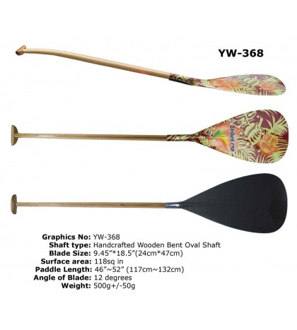 ZJ SPORT Top Popular Outrigger Paddle In Graphic Carbon Blade Wooden Shaft