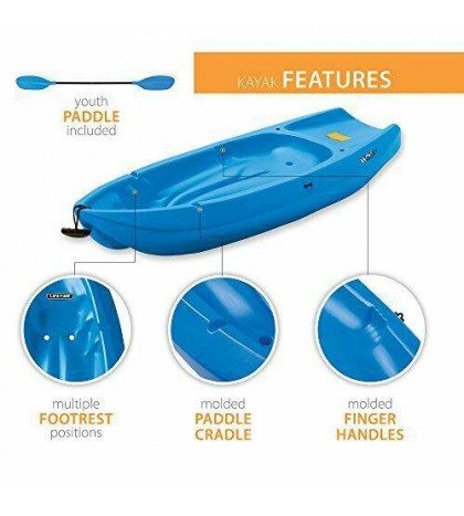 Kids Youth 6 ft Kayak with Paddle Single Outdoor Water Sports Canoe Boat Blue