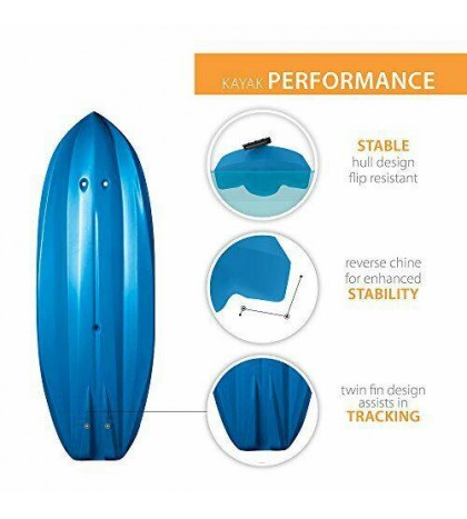 Kids Youth 6 ft Kayak with Paddle Single Outdoor Water Sports Canoe Boat Blue