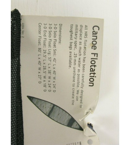 NEW NRS 3-D Infinity Long / Large Solo Canoe Float Bag 57