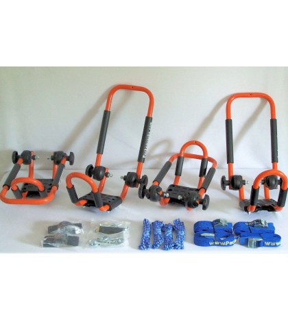 2 Sets Tangy Orange Roof Mounted Folding Kayak J-Style Racks PK-KR FOLD ORANGE2