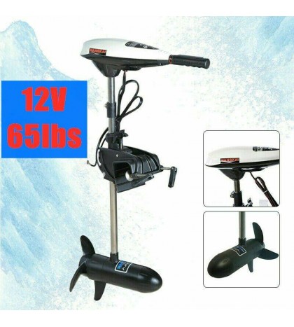 HANGKAI 12V Electric Motor Trolling Motor 65LBS Outboard Engine Boat Motor