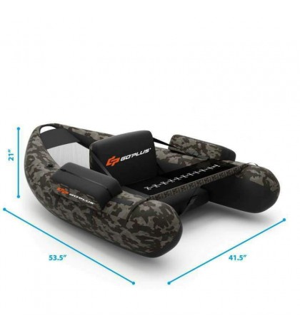 Inflatable Fishing Float with Adjustable Straps & Storage Pockets