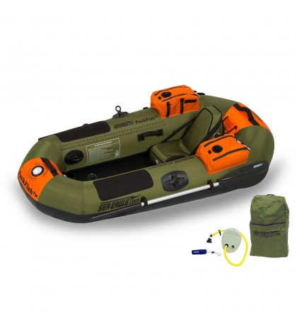 Sea Eagle PackFish7 Frameless Inflatable Angler Kayak Fishing Boat (2 Pack)