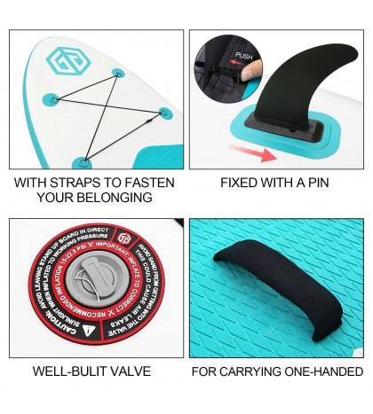 Rainbow R Inflatable SUP Board Stand Up Paddle Board 10' Long 32