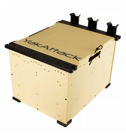 Yakattack Blackpak Kayak Fishing Storage Crate with Rod Holders
