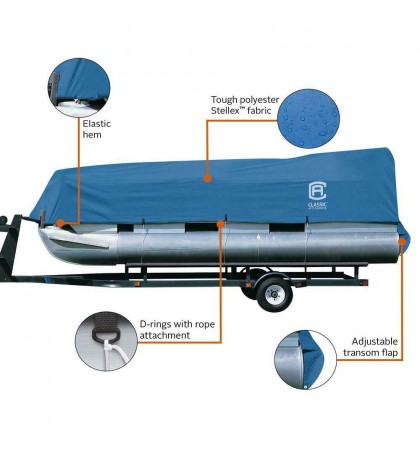 Classic Accessories Stellex Pontoon Boat Cover, Fits Pontoon Boats 21' - 24' ...
