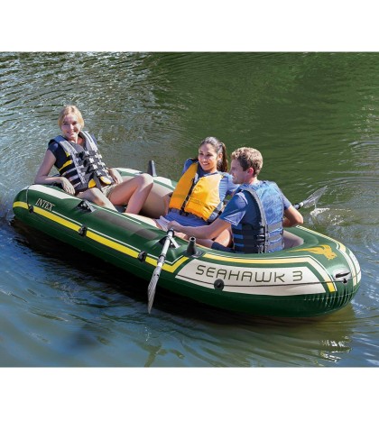Inflatable Fishing Camping Rafting Family Boat with 2 Oars for 3 People