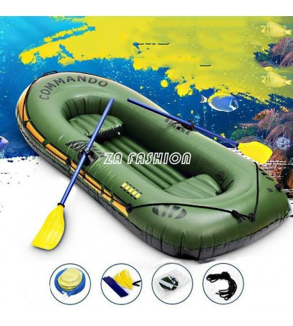 PVC Inflatable 3 Person Boat Fishing Boat Kayak Canoe Rowing Air Boat Drifting