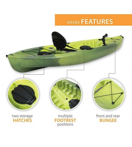 Two Pack 10' Fishing Kayaks Lifetime Tamarack Sit On Top Plastic Kayak