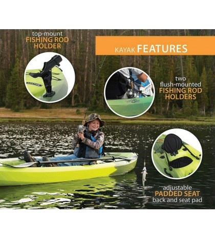 Two Pack 10' Fishing Kayaks Lifetime Tamarack Sit On Top Plastic Kayak