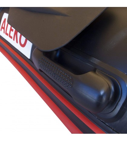 ALEKO 8.4 Ft Inflatable Fishing Boat with Air Floor Deck 3 Person Raft Red/Black