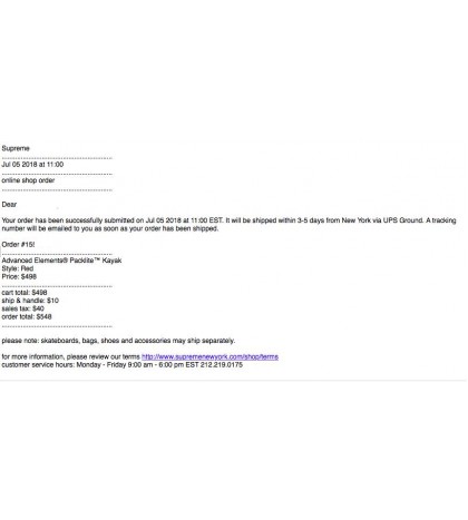 Supreme Advanced Elements® Packlite™ Kayak Boat Red ss18 Week 20