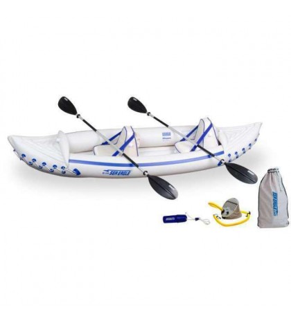 SEA EAGLE 330 Professional 2 Person Inflatable Kayak Canoe w/ Paddles (2 Pack)