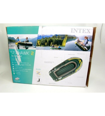 Intex Seahawk 2, 2-Person Inflatable Boat Set w/  Oars & Air Pump