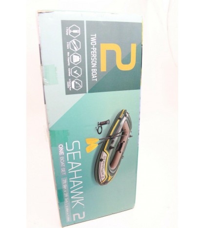 Intex Seahawk 2, 2-Person Inflatable Boat Set w/  Oars & Air Pump