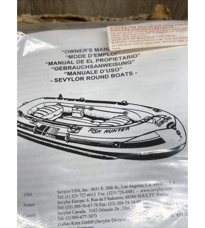Sevylor Fish Hunter HF250 Inflatable Fishing Boat Raft Lake 8 Foot
