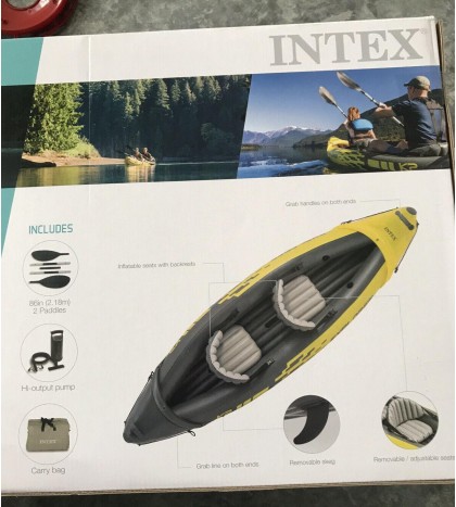 Intex Explorer K2 Kayak, 2-Person Inflatable Kayak Set with Aluminum Oars New