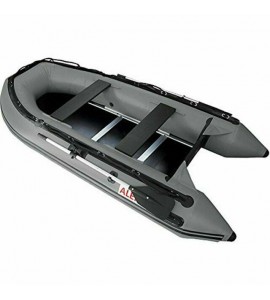 ALEKO Inflatable Fishing Boat 4 Person with Wood Floor 10.5 Feet Grey