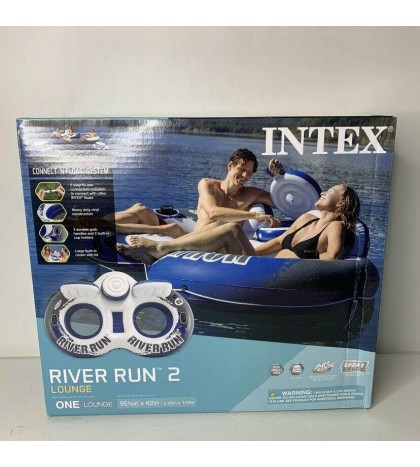 2x Intex River Run 2 Person Double Inflatable Tube/Float & Cooler New