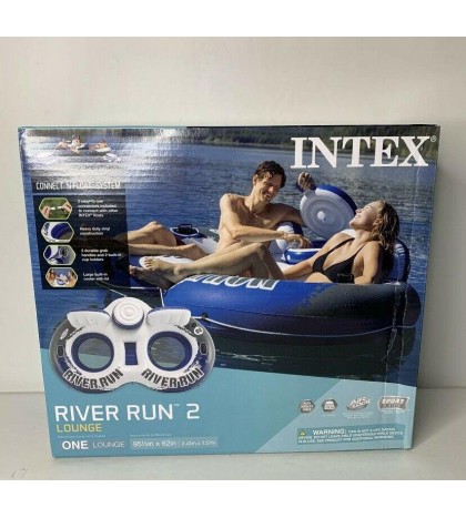 2x Intex River Run 2 Person Double Inflatable Tube/Float & Cooler New
