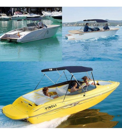 VINGLI 4 Bow Bimini Top Boat Cover Sun Shade Boat Canopy Waterproof Inch 54 60