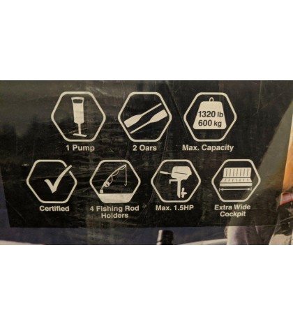 Intex Excursion 5 Person Inflatable Fishing Boat Set with 2 Oars, Air Pump & Bag