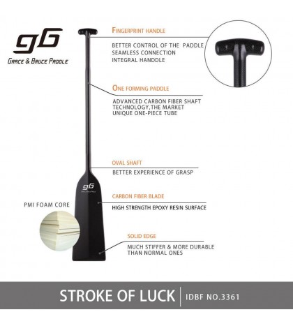 IDBF Approved Carbon Fiber Dragon Boat Paddle With Big Dihedral Blade