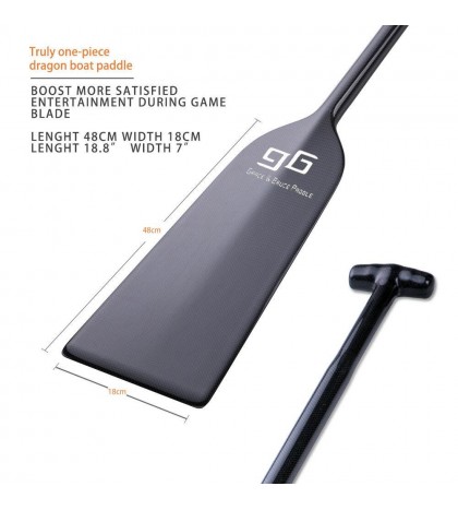 IDBF Approved Carbon Fiber Dragon Boat Paddle With Big Dihedral Blade