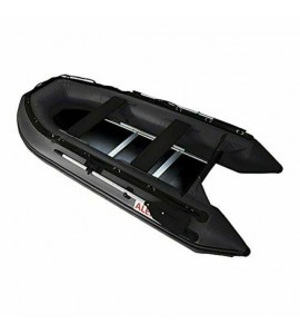 ALEKO Inflatable Fishing Boat 4 Person with Wood Floor 10.5 Feet Black