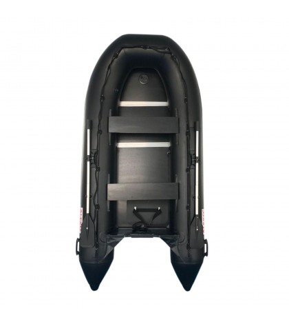 ALEKO Inflatable Fishing Boat 4 Person with Wood Floor 10.5 Feet Black