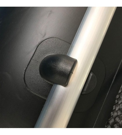 ALEKO Inflatable Fishing Boat 4 Person with Wood Floor 10.5 Feet Black