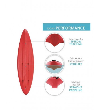 Lifetime Charger 10 ft Sit-in Kayak (Paddle Included), 9096 volcano red