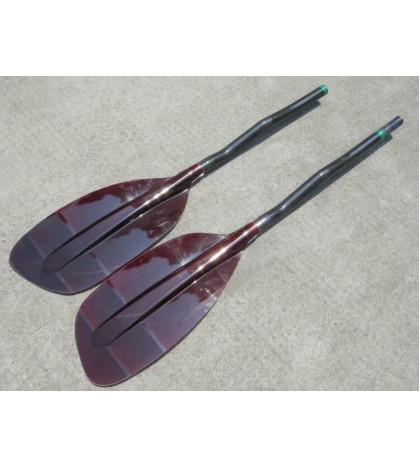 ZJ SPORT Red Fiber Blade And Carbon Straight And Bent Shaft WhiteWater Paddle