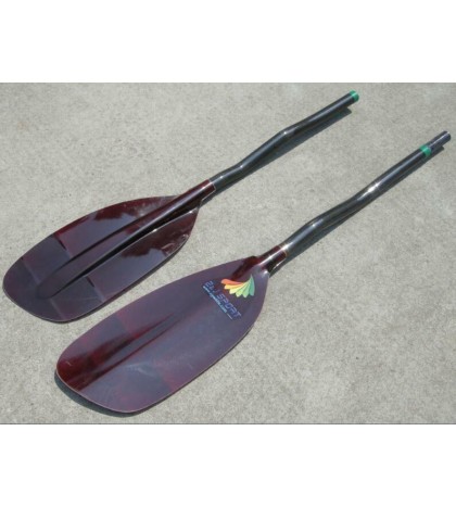 ZJ SPORT Red Fiber Blade And Carbon Straight And Bent Shaft WhiteWater Paddle