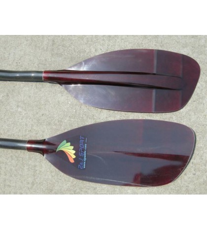ZJ SPORT Red Fiber Blade And Carbon Straight And Bent Shaft WhiteWater Paddle