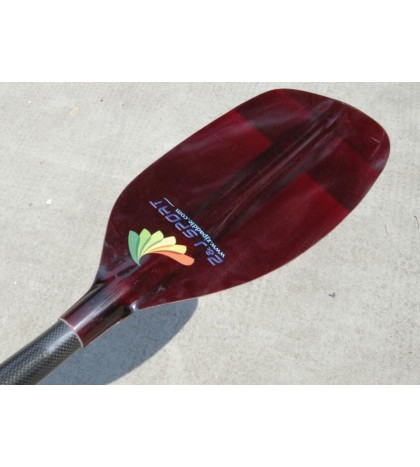 ZJ SPORT Red Fiber Blade And Carbon Straight And Bent Shaft WhiteWater Paddle