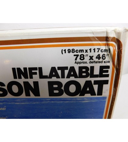 New 1984 Inflatable Two Person Boat SeaHawk 200 w/ Oars 78