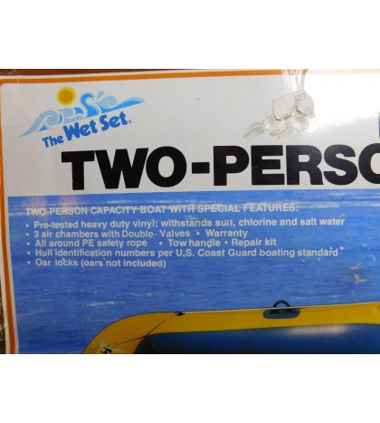 New 1984 Inflatable Two Person Boat SeaHawk 200 w/ Oars 78