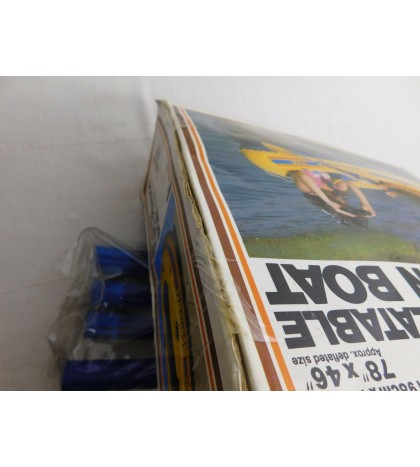 New 1984 Inflatable Two Person Boat SeaHawk 200 w/ Oars 78