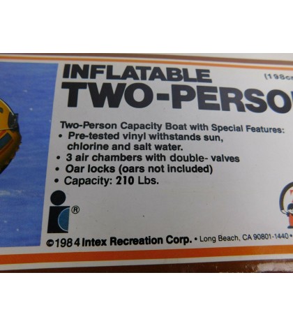 New 1984 Inflatable Two Person Boat SeaHawk 200 w/ Oars 78